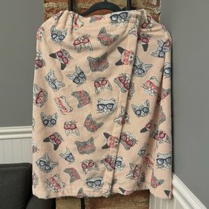 Bath Wrap Pink Cat Faces Wearing Glasses OS The Big One
